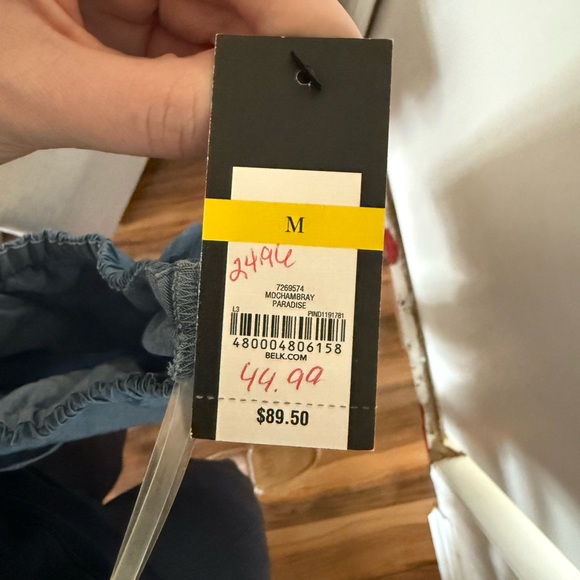 Crown & Ivy Asymmetrical Blue Sleeveless Tunic - Picture 3 of 3